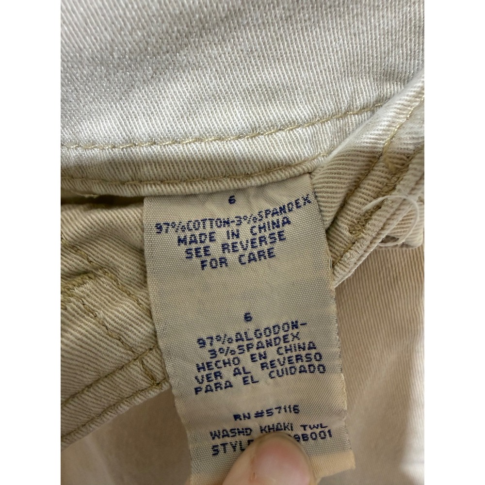 Faded Glory Womens Khaki Chino Shorts Tan Stretch Twill Size 6 9B001 - Picture 2 of 4